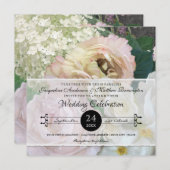  Blush Yellow Peony Hydrangea Rozen Bloemen Kaart (Voorkant / Achterkant)