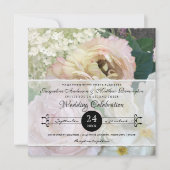  Blush Yellow Peony Hydrangea Rozen Bloemen Kaart (Voorkant)