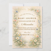 Blush Yellow Wildflower Baby Shower Kaart (Voorkant)