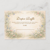 Blush Yellow Wildflower Diapper Raffle Informatiekaartje (Voorkant)
