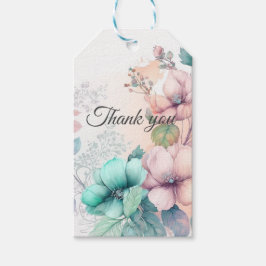 Blush zachte florale patroon cadeaulabel