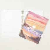 Blush Zee Zonsondergang | Strand Aquarel Schilderi Planner (Display)