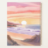 Blush Zee Zonsondergang | Strand Aquarel Schilderi Planner (Achterkant)