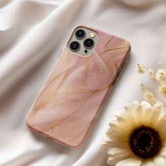 Blush Zijde – Roze Satijn & Gouden Hoesje iPhone 16 Hoesje