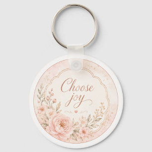 Blush Zijde Tuin Bloem Sleutelhanger bewerkbaar