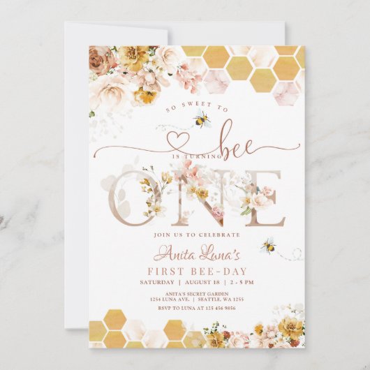 Blush zo lief om een eerste verjaardag te zijn kaart (Voorkant)