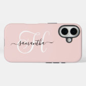 Blush zwart en wit Elegant Monogram Case-Mate iPhone Case (Achterkant (horizontaal))