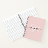 Blush zwart en wit Elegant Monogram Notitieboek (Binnen)