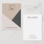 Blush Zwart Glitter Keramische Oorbel Display Logo Visitekaartje (Voorkant / Achterkant)