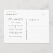 Blush Zwart Goud Bloemen Trouwen Save The Date Aankondigingskaart (Achterkant)