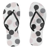 Blush & Zwart Grote Bokeh Confetti Stippen Patroon Teenslippers (Voetbed)