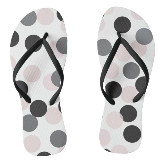 Blush & Zwart Grote Bokeh Confetti Stippen Patroon Teenslippers (Voetbed)