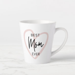 Blush Zwart Handschrift Modern Eenvoudig Hart Latte Mok