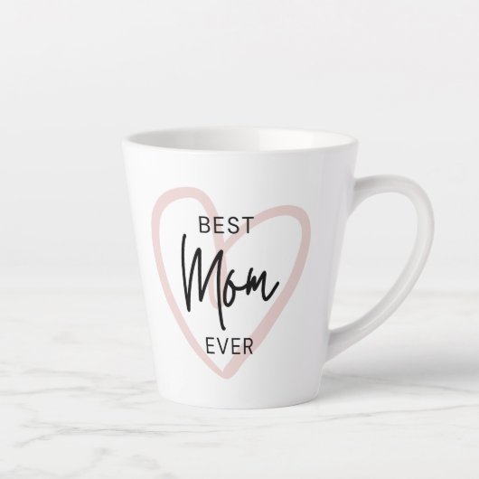 Blush Zwart Handschrift Modern Eenvoudig Hart Latte Mok (Rechts)