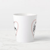 Blush Zwart Handschrift Modern Eenvoudig Hart Latte Mok (Voorkant)