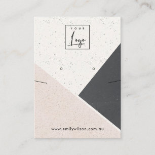 Blush Zwart Keramisch Ketting Oorbel Display Logo Visitekaartje