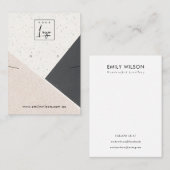 Blush Zwart Keramisch Ketting Oorbel Display Logo Visitekaartje (Voorkant / Achterkant)