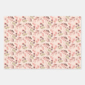Blush Zwarte Paarse Wildflowers Waterverf Art Inpakpapier Vel (Voorkant)