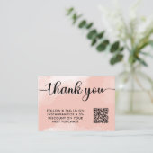 Blush zwarte QR-code Hartelijk dank Je aankoop Inv Klantenkaartje (Staand voorkant)