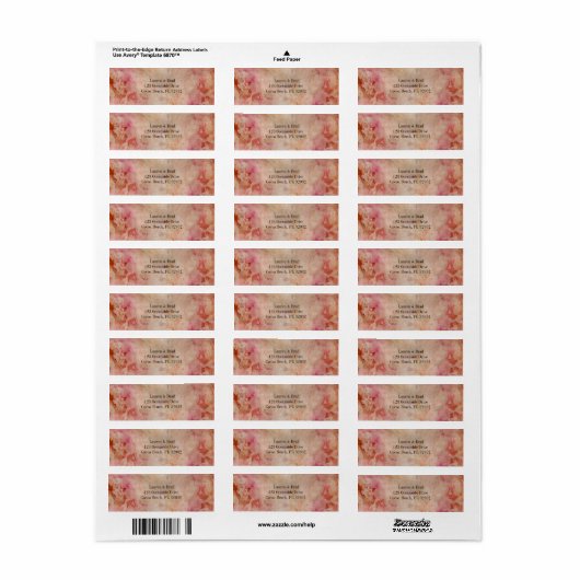 Blushed Floral  adreslabel Etiket (Full Sheet)