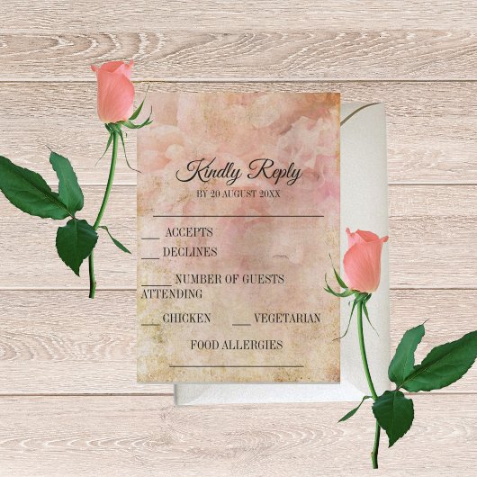 Blushed Floral  RSVP-kaarten Kaart