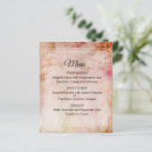 Blushed Floral Vintage Bruiloft Menu (Staand voorkant)