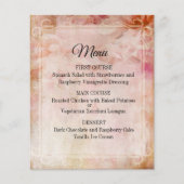 Blushed Floral Vintage Bruiloft Menu (Voorkant)