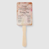 Blushed Floral Vintage Trouwprogramma Handwaaier (Achterkant)