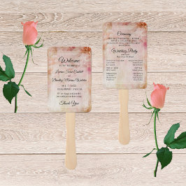 Blushed Floral Vintage Trouwprogramma Handwaaier