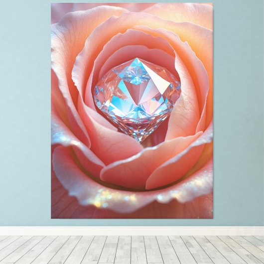 Blushfire Crystal Bloom Canvas Afdruk (Insitu (Houten vloer))