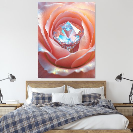 Blushfire Crystal Bloom Canvas Afdruk (Insitu (Slaapkamer))