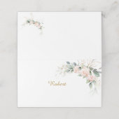 BlushFloralWedding-Place Houder Single Plaatskaartje (Buitenkant ongevouwen)