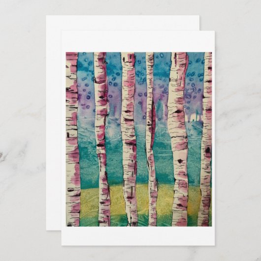 Blushing Birches, van Joyce Knight-Coyne Bedankkaart (Voorkant / Achterkant)