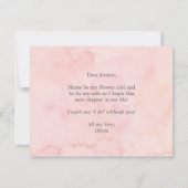 Blushing Bloom word Mijn Bloemenmeisje Kaart (Achterkant)