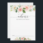 Blushing Blooms Advieskaart voor Bruid en Bruidego<br><div class="desc">Laat uw huwelijksgasten hun advies voor de pasgetrouwden delen met deze bijpassende Blushing Blooms kaart. Bewerk eenvoudig met uw namen.</div>
