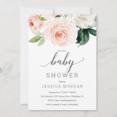Blushing Blooms Baby shower Invitation Kaart (Voorkant)
