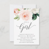 Blushing Blooms Baby shower Invitation Kaart (Voorkant)