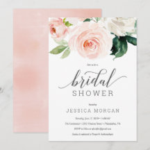 Blushing Blooms Bridal Shower Invitation Card