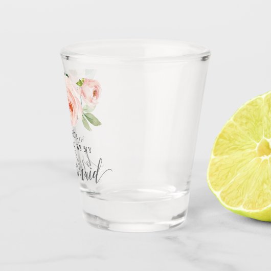 Blushing Blooms Bridesmaid proposal Shot Glass Shot Glas (Rechts)