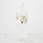 Blushing Blooms Bruiloft Water Fles Label Waterfles Etiket (Achterkant)