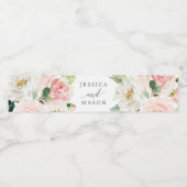 Blushing Blooms Bruiloft Water Fles Label Waterfles Etiket (Enkel label)