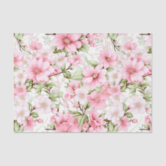 Blushing Blooms: Een symfonie van roze bloemen Tissuepapier