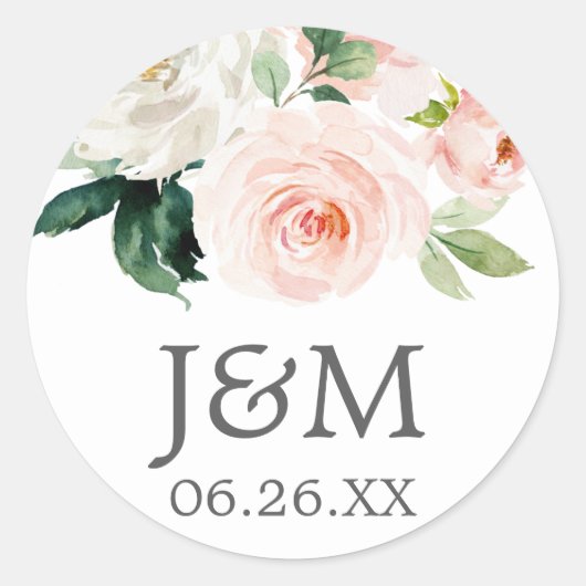 Blushing Blooms Envelope Seals - Favor Stickers (Voorkant)