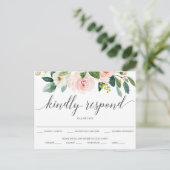 Blushing Blooms Floral Weddenschap RSVP Briefkaart (Staand voorkant)