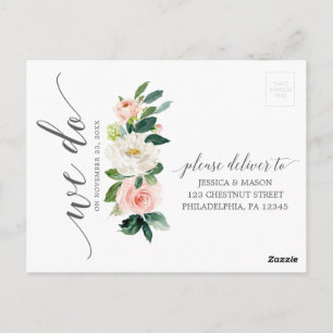 Blushing Blooms Floral Weddenschap RSVP Briefkaart