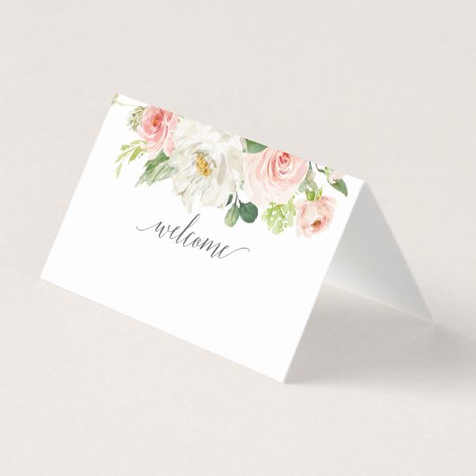 Blushing Blooms Place Cards Visitekaartje (Voorkant)