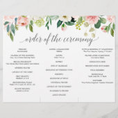 Blushing Blooms Tri-Fold Wedding Programme Flyer (Achterkant)