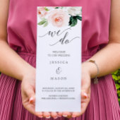 Blushing Blooms Trifold Weduwprogramma Foto Flyer