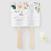 Blushing Blooms Trouwprogramma Fan Timeline Handwaaier (Voorkant en achterkant)