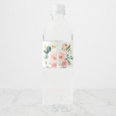 Blushing Blooms Vrijgezellenfeest Water Fles Label Waterfles Etiket (Achterkant)